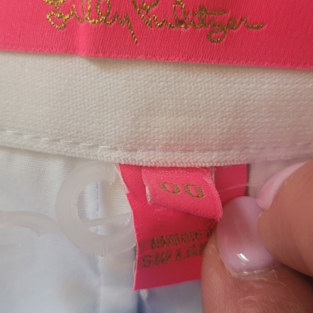 Lilly Pulitzer Gretchen Boca Blue Double Checking Shorts - Picture 11 of 13